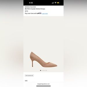 Manolo Blahnik 70mm Suede Stiletto Pumps